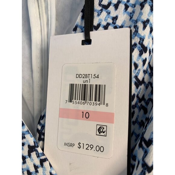 DKNY Womens Blue Wrap Dress Size 10 NWT Flutter Sleeve $129 8974 - Picture 3 of 15